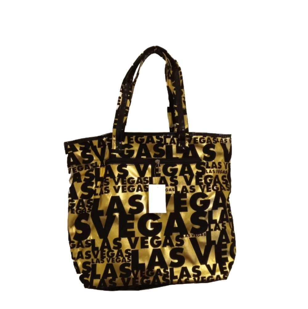 NWT Las Vegas Logo Gold Black Purse Tote Handbag Bag